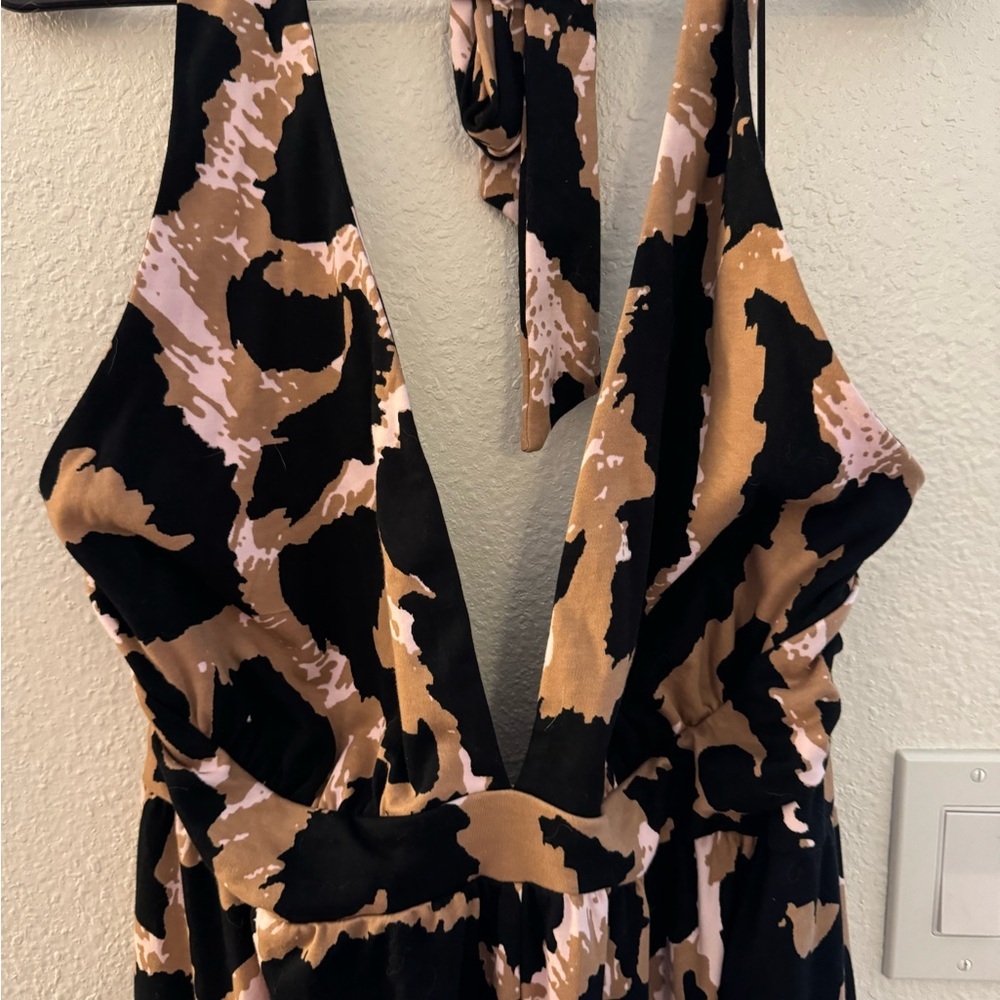 Diane Von Furstenberg DVF for Target Leopard Print Halter Jumpsuit Size 1X NWT - Picture 6 of 9